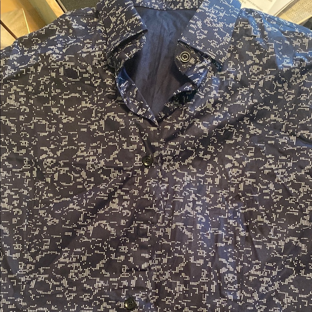 Navy Blue Patterned blouse